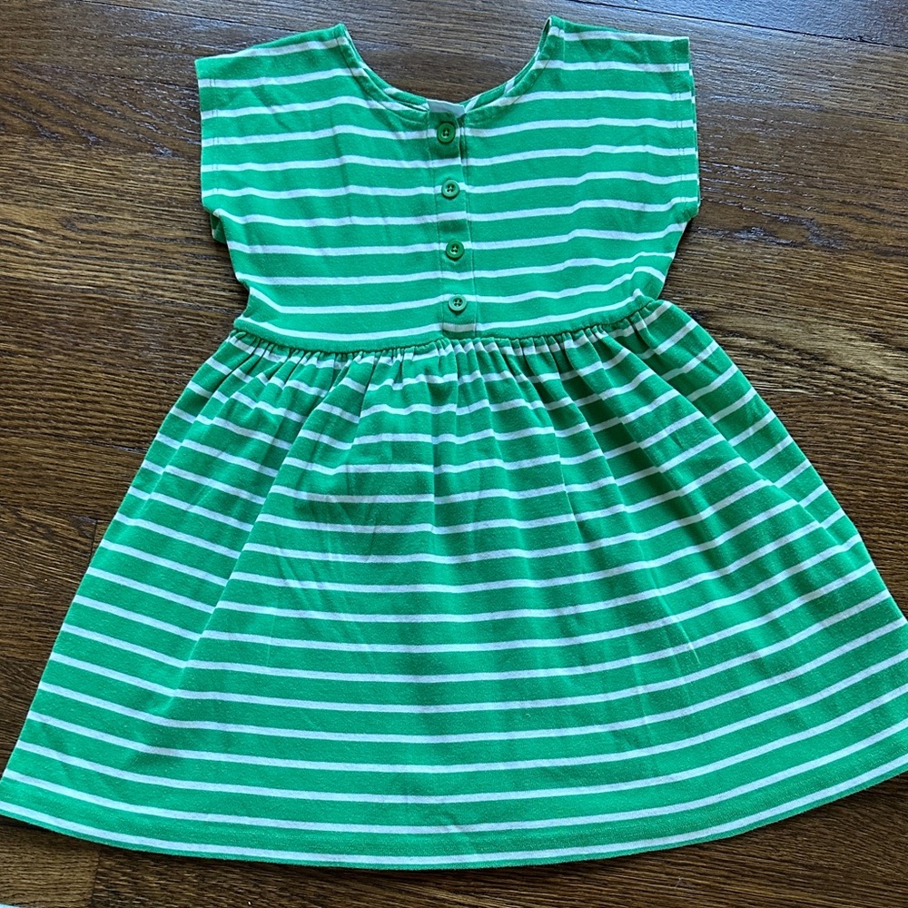 Hanna Andersson St Patrick's Day Button Up Stripe Dress